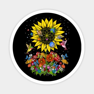 Psychedelic Sunflower Magnet